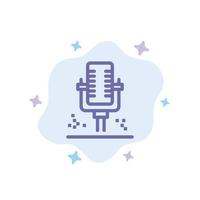 Mic Microphone Professional Recording Blue Icon on Abstract Cloud Background vector