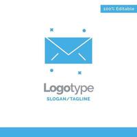 mensaje correo electrónico azul sólido logotipo plantilla lugar para eslogan vector