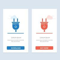 Electric Plug Power Power Plug  Blue and Red Download and Buy Now web Widget Card Template vector