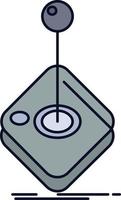 Arcade game gaming joystick stick Flat Color Icon Vector