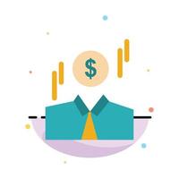 Businessman Dollar Man Money Abstract Flat Color Icon Template vector
