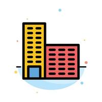 plantilla de icono de color plano abstracto de construcción de edificios de arquitectura vector