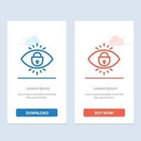 Eye Internet Security Lock  Blue and Red Download and Buy Now web Widget Card Template vector