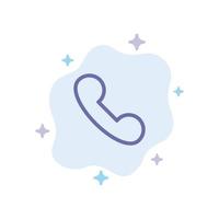 Phone Mobile Telephone Call Blue Icon on Abstract Cloud Background vector