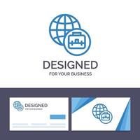 Ilustración de vector de negocio internacional de plantilla de logotipo y tarjeta de visita creativa
