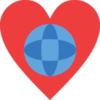 Ecology Environment World Heart Like  Flat Color Icon Vector icon banner Template