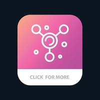 Atom Molecule Science Mobile App Button Android and IOS Line Version vector