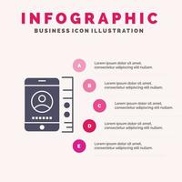 mobile Cell Service Phone Infographics Presentation Template 5 Steps Presentation vector