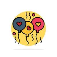 Balloon Love Heart Wedding Abstract Circle Background Flat color Icon vector