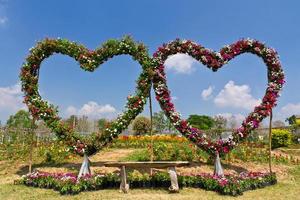 Floral love seat bench photo