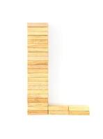 alfabeto de dominó de madera, l foto