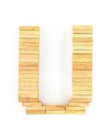 Wooden domino alphabet,U photo