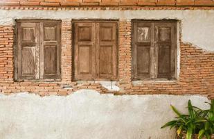 Old wooden window photo