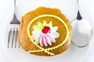 Closeup Cup cake and fork photo