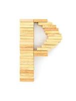 Wooden domino alphabet,P photo