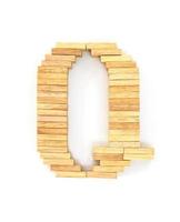 Wooden domino alphabet,Q photo