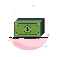 efectivo dólar financiar fondos dinero color plano icono vector