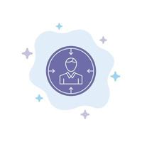 Target Employee Hr Hunting Personal Resources Resume Blue Icon on Abstract Cloud Background vector