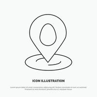 Location Pin Map Easter Line Icon Vector