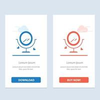 Mirror Love Wedding Heard  Blue and Red Download and Buy Now web Widget Card Template vector