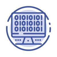 Web Computer Computing Server Blue Dotted Line Line Icon vector