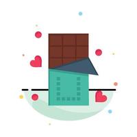 plantilla de icono de color plano abstracto dulce de comida de amor de chocolate vector