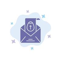 Massage Mail Easter Holiday Blue Icon on Abstract Cloud Background vector
