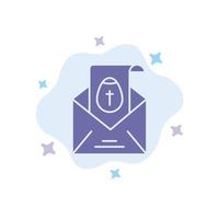 correo de masaje icono azul de vacaciones de pascua en el fondo abstracto de la nube vector