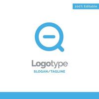 buscar menos eliminar eliminar plantilla de logotipo sólido azul lugar para el eslogan vector