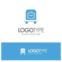 Hotel Luggage Trolley Bag Blue Logo vector