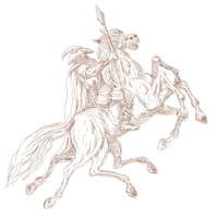 Norse God Odin riding eight-legged horse png