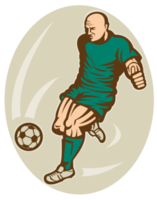 fußballspieler, der den ball läuft und tritt png