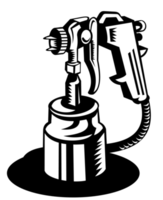 Spray gun viewed from a high angle png