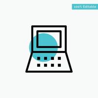 Laptop Computer Hardware turquoise highlight circle point Vector icon