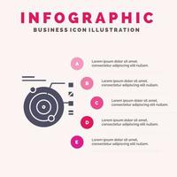 modelo de datos órbita planetario solar sólido icono infografía 5 pasos presentación antecedentes vector