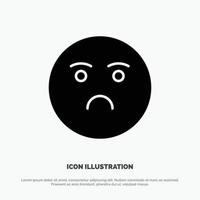 Emojis Emotion Feeling Sad solid Glyph Icon vector