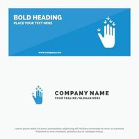 Gesture Hand Arrow Down SOlid Icon Website Banner and Business Logo Template vector