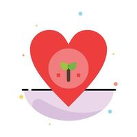 Ecology Environment Favorite Heart Like Abstract Flat Color Icon Template vector