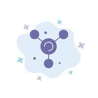 Atom Molecule Science Blue Icon on Abstract Cloud Background vector