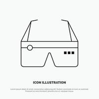 Computer Computing Digital Glasses Google Line Icon Vector