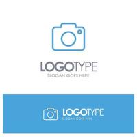 Twitter Image Picture Camera Blue outLine Logo with place for tagline vector