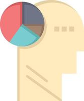 Graph Head Mind Thinking  Flat Color Icon Vector icon banner Template