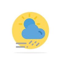 Cloud Day Rainy Season Weather Abstract Circle Background Flat color Icon vector