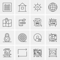 16 iconos universales de negocios vector ilustración de icono creativo para usar en proyectos relacionados con la web y dispositivos móviles