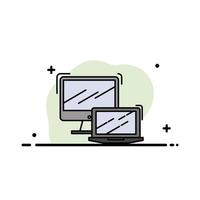 Computer Business Laptop MacBook Technology  Business Flat Line Filled Icon Vector Banner Template