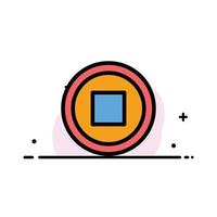 plantilla de banner de vector de icono lleno de línea plana de negocio de usuario de interfaz básica