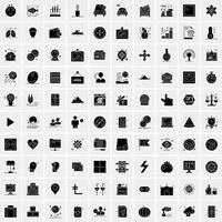 Set of 100 Universal Solid Icons vector