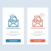 Mail Email Job Tick Good  Blue and Red Download and Buy Now web Widget Card Template vector