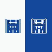 Checkpoint Start Race Road Line and Glyph Solid icon Blue banner Line and Glyph Solid icon Blue bann vector
