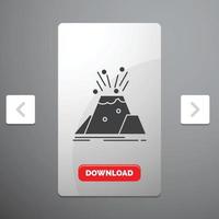 disaster. eruption. volcano. alert. safety Glyph Icon vector